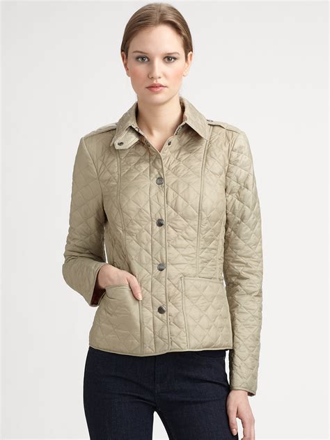 burberry green quilted jacket|burberry brit quilted jacket women.